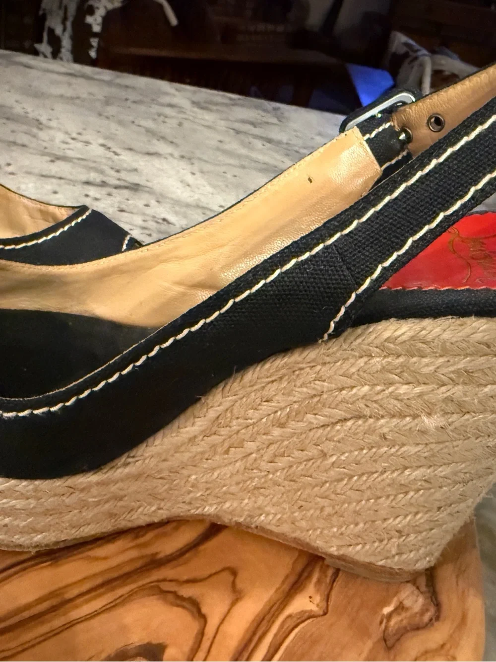 Christian Louboutin Menorca Espadrille Wedges, size 39 - Beautiful condition.